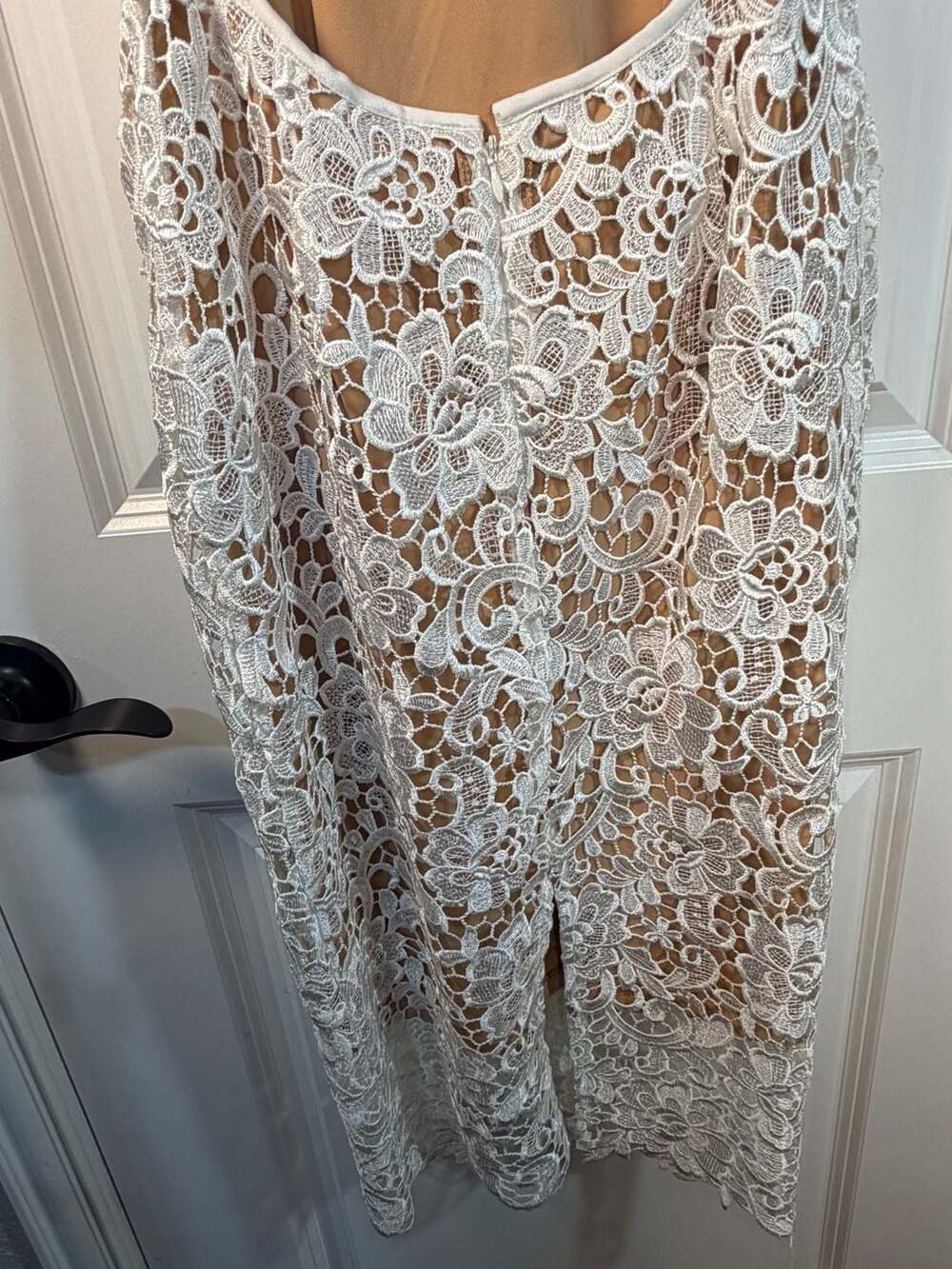 MISHA Eline Lace Midi Dress White Nude Size S - Picture 10 of 13